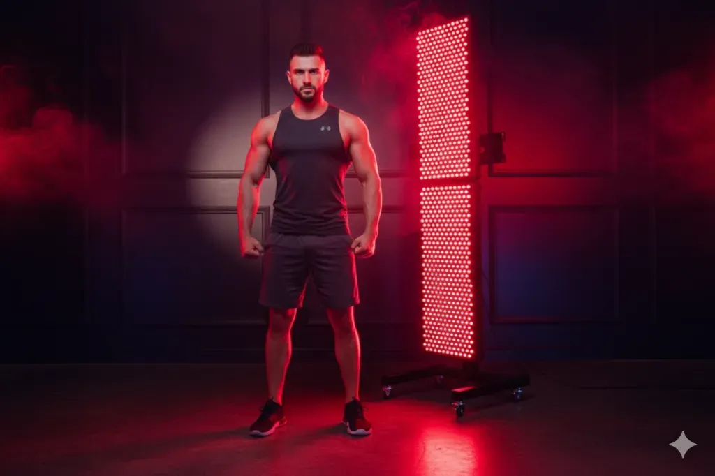 Lampa ze światłem czerwonym